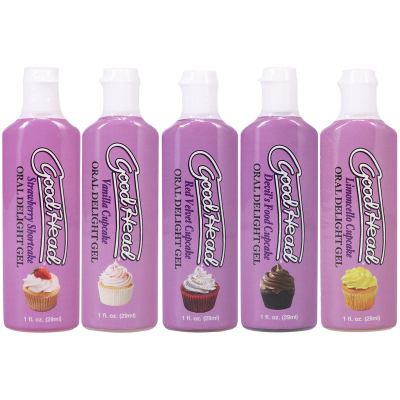 GoodHead Oral Delight Gel - Cupcakes - Flavoured Oral Gels - Set of 5 x 30ml Bottles