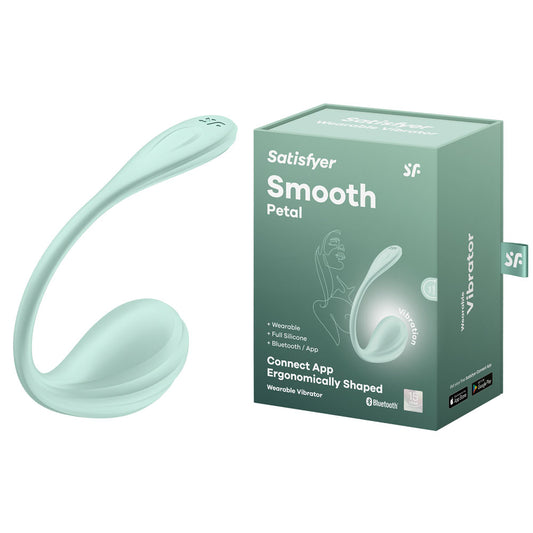 Satisfyer Smooth Petal - Mint - Mint USB Rechargeable Wearable Stimulator with App Control