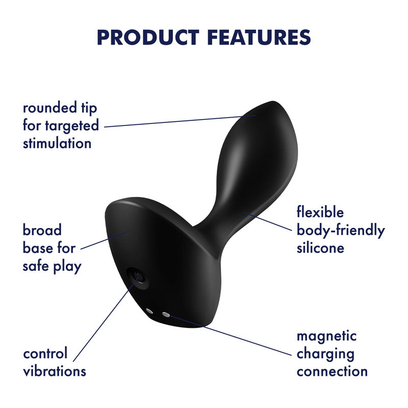 Satisfyer Backdoor Lover - Black USB Rechargeable Vibrating Butt Plug