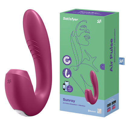 Satisfyer Sunray - Berry USB Rechargeable Vibrator with Air Pulsation & App Control