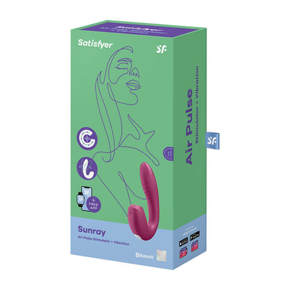 Satisfyer Sunray - Berry USB Rechargeable Vibrator with Air Pulsation & App Control