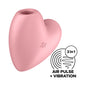 Satisfyer Cutie Heart - Light Pink - Light Pink USB Rechargeable Air Pulsation Stimulator with Vibration