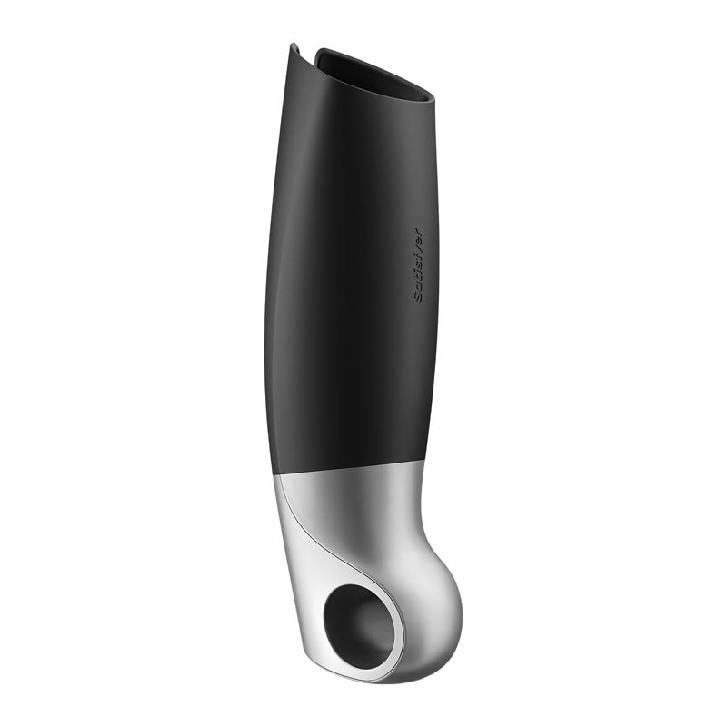 Satisfyer Power Masturbator - Black USB Rechargeable Vibrating Masturbator with App Control