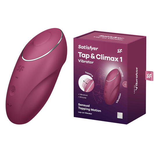 Satisfyer Tap & Climax 1 - Red - Red USB Rechargeable Pulsing Stimulator