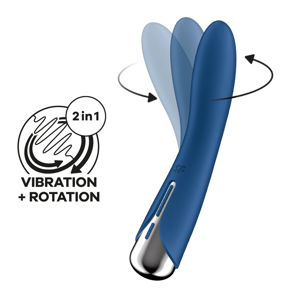 Satisfyer Spinning Vibe 1 - Blue - Blue 17.8 cm USB Rechargeable Rotating Vibrator