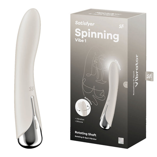 Satisfyer Spinning Vibe 1 - Beige - Beige 17.8 cm USB Rechargeable Rotating Vibrator