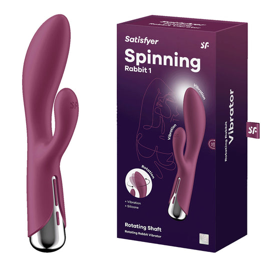 Satisfyer Spinning Rabbit 1 - Red - Red 20 cm USB Rechargeable Rotating Rabbit Vibrator