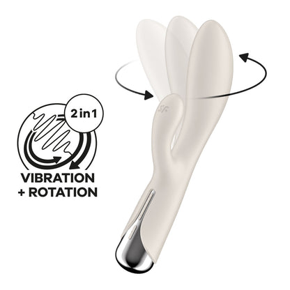 Satisfyer Spinning Rabbit 1 - Beige - Beige 20 cm USB Rechargeable Rotating Rabbit Vibrator