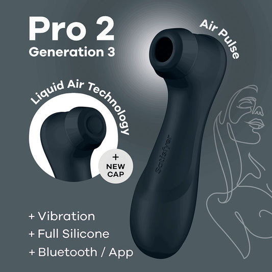 Satisfyer Pro 2 Generation 3 with App Control - Dark Grey Touch-Free USB-Rechargeable Clitoral Stimulator