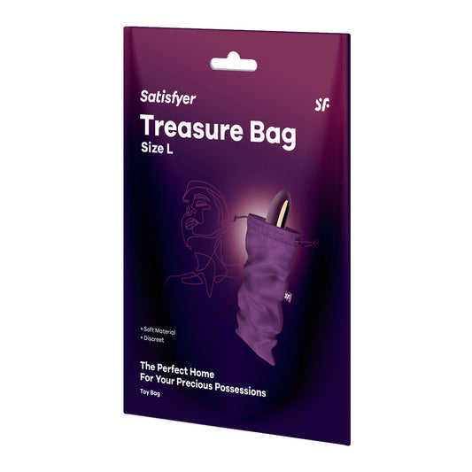 Satisfyer Treasure Bag Large - Violet - Violet Large Toy Storage Bag