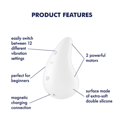 Satisfyer Dew Drop - White USB Rechargeable Stimulator