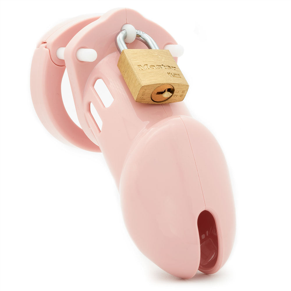 CB-6000 Chastity Cock Cage Kit - Pink - Pink 3.25 Inch Cock Cage Kit