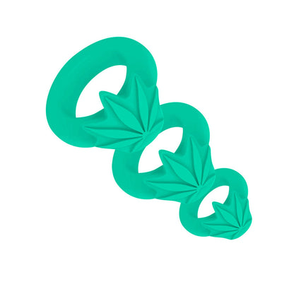 Maia HAZEY - Green Pot Leaf Cock Rings - Set of 3