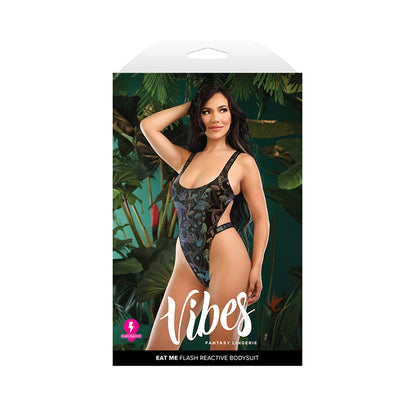 VIBES EAT ME Flash Reactive Bodysuit - M/L - Black - M/L Size