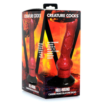 Creature Cocks Hell-Hound Canine Penis Silicone Dildo - Red 19 cm Canine Dildo