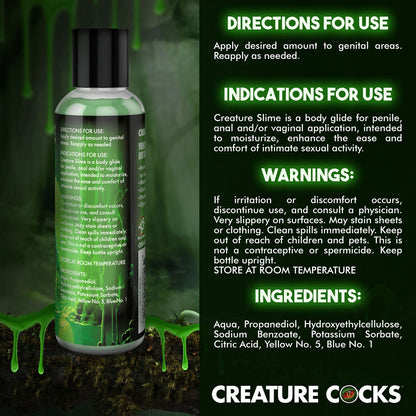 Creature Slime by Creature Cocks - Green Slime - Green Water Based Lubricant - 118 ml Bottle