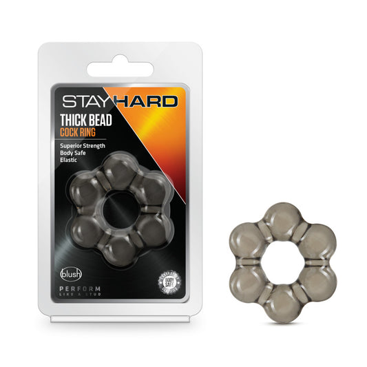 Stay Hard Thick Bead Cock Ring - Black Cock Ring