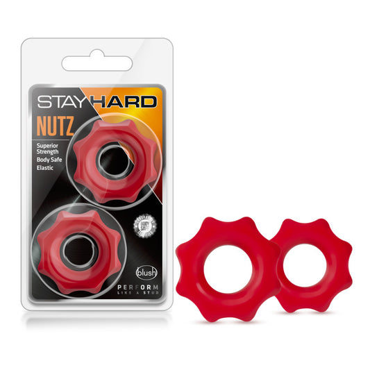 Stay Hard Nutz - Red Cock Rings - Set of 2