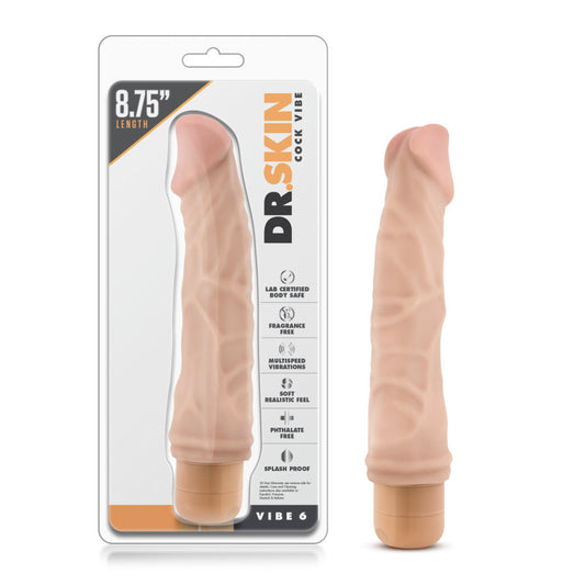 Dr. Skin Cock Vibe 6 - 8.5'' Cock - Flesh 21.6 cm Vibrating Dong