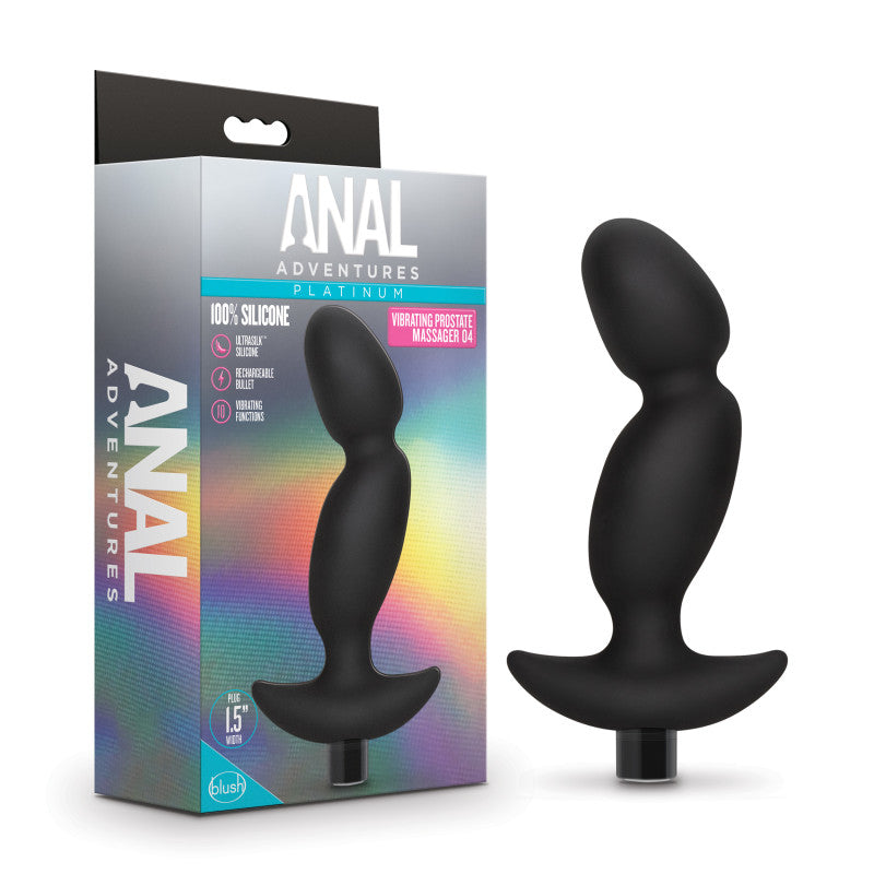 Anal Adventures Platinum Vibrating Prostate Massager 04 - Black 16.5 cm USB Rechargeable Prostate Massager