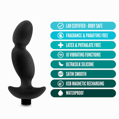 Anal Adventures Platinum Vibrating Prostate Massager 04 - Black 16.5 cm USB Rechargeable Prostate Massager