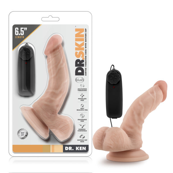 Dr. Skin Dr. Ken - Flesh 16.5 cm (6.5) Vibrating Dong