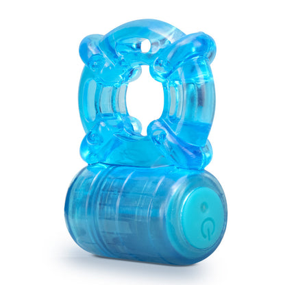 Stay Hard Rechargeable 5 Function Cock Ring - Blue USB Rechargeable Vibrating Cock Ring