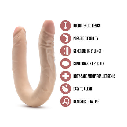 Dr. Skin Plus 16.5 Posable Double Dong - Flesh 42 cm Double Dong