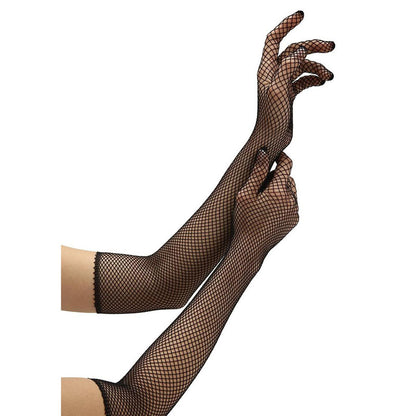 Baci White Label Fishnet Opera Glove - Black Gloves