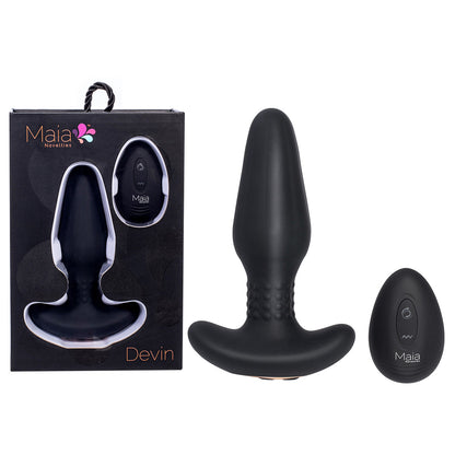 Maia DEVIN - Black USB Rechargeable Vibrating Butt Plug