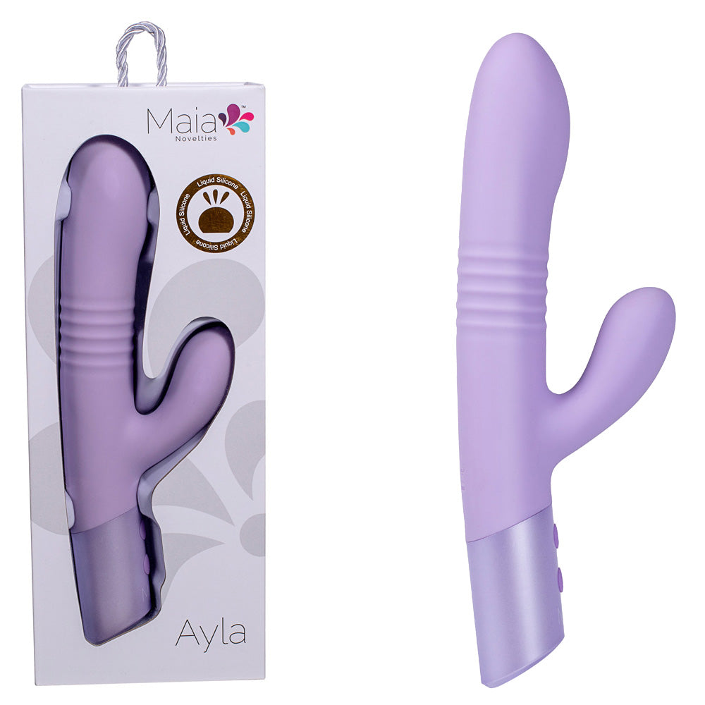 Maia AYLA - Lavender 24.4 cm USB Rechargeable Thrusting Rabbit Vibrator