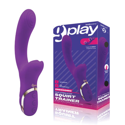 Bodywand G-Play Dual Stimulator Squirt Trainer - Purple 22 cm USB Rechargeable Rabbit Vibrator with Air Pulsation