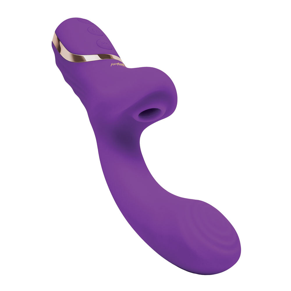 Bodywand G-Play Dual Stimulator Squirt Trainer - Purple 22 cm USB Rechargeable Rabbit Vibrator with Air Pulsation