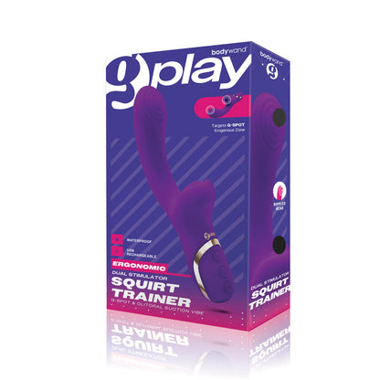 Bodywand G-Play Dual Stimulator Squirt Trainer - Purple 22 cm USB Rechargeable Rabbit Vibrator with Air Pulsation