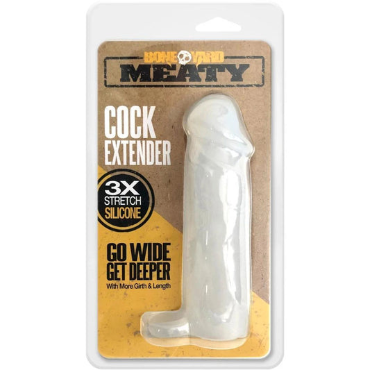 Boneyard Meaty Cock Extender - Clear - Clear Penis Extender Sleeve