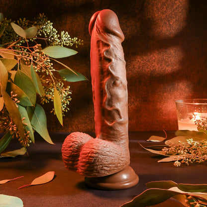 Evolved REALISTIC DILDO 8'' DARK - Brown 21 cm Dong