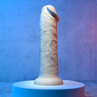 Evolved 7'' GIRTHY VIBRATING DONG LIGHT - Flesh 17.8 cm USB Rechargeable Vibrating Dong