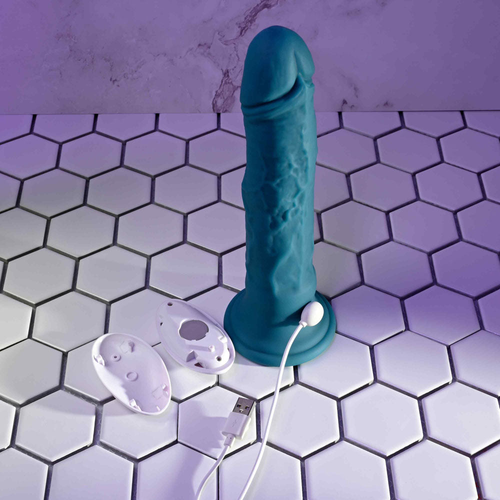 Evolved TSUNAMI - Blue 18.4 cm USB Rechargeable Vibrating Dong with Remote Control