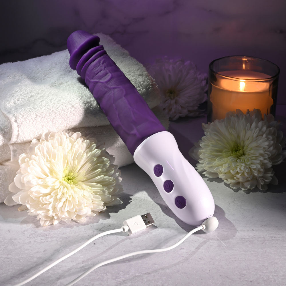 Evolved PLUM THRUST - Purple 29 cm USB Rechargeable Thrusting Vibrator