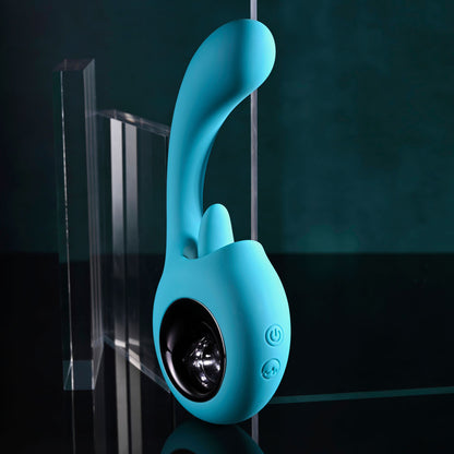 Evolved HOW MANY LICKS - Blue 17.8 cm USB Rechargeable Vibrator with Flicking Stimulator