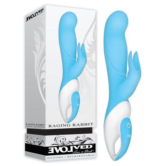 Evolved Raging Rabbit - Blue 20.3 cm (8'') USB Rechargeable Rabbit Vibrator