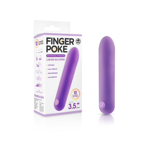 Finger Poke - Purple - Purple 8.9 cm USB Rechargeable Bullet