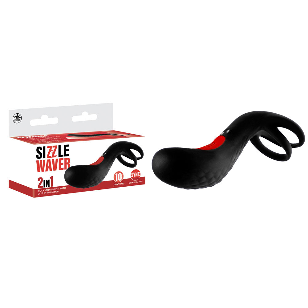 Sizzle Waver - Black USB Rechargeable Vibrating Cock Ring