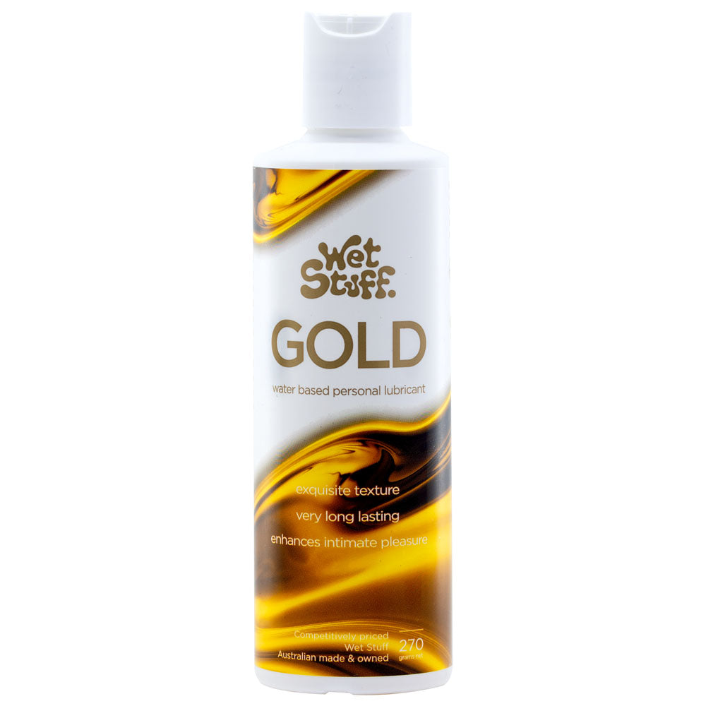 Wet Stuff Gold - 270g Disktop - Water Based Lubricant - 270 gram Bottle