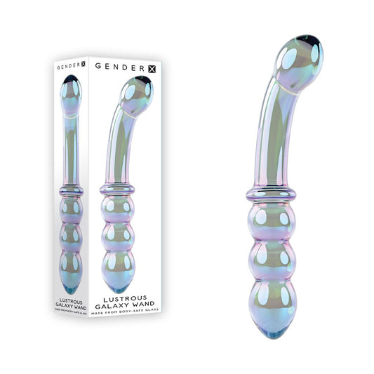 Gender X LUSTROUS GALAXY WAND - Blue/Violet Glass 18.5 cm Double Ended Massager