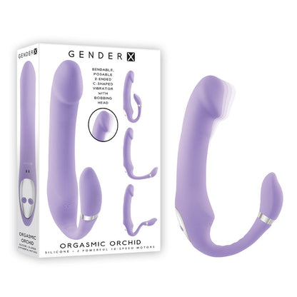 Gender X ORGASMIC ORCHID - Lilac 19 cm USB Rechargeable Strapless-Strap-On