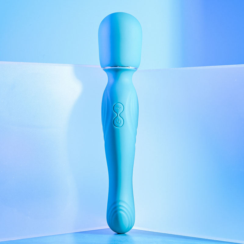 Gender X DOUBLE THE FUN - Blue 26.7 cm USB Rechargeable Dual Ended Vibrator Wand