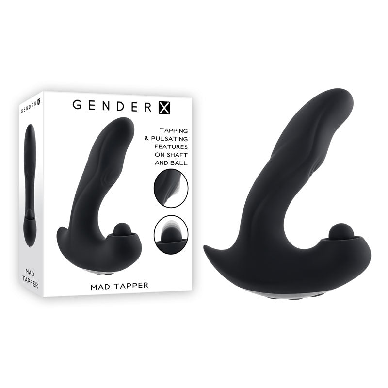 Gender X MAD TAPPER - Black USB Rechargeable Double Tapping Vibrating Massager