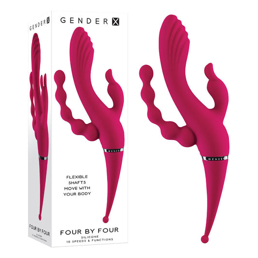 Gender X FOUR BY FOUR - Pink 27.5 cm USB Rechargeable Multi Vibrator