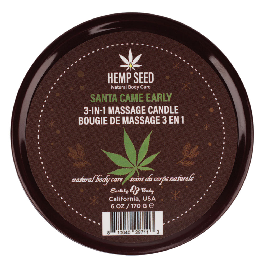 Hemp Seed 3-In-1 Massage Candle - Santa Came Early - Honey, Cinnamon, Maple - 170 g